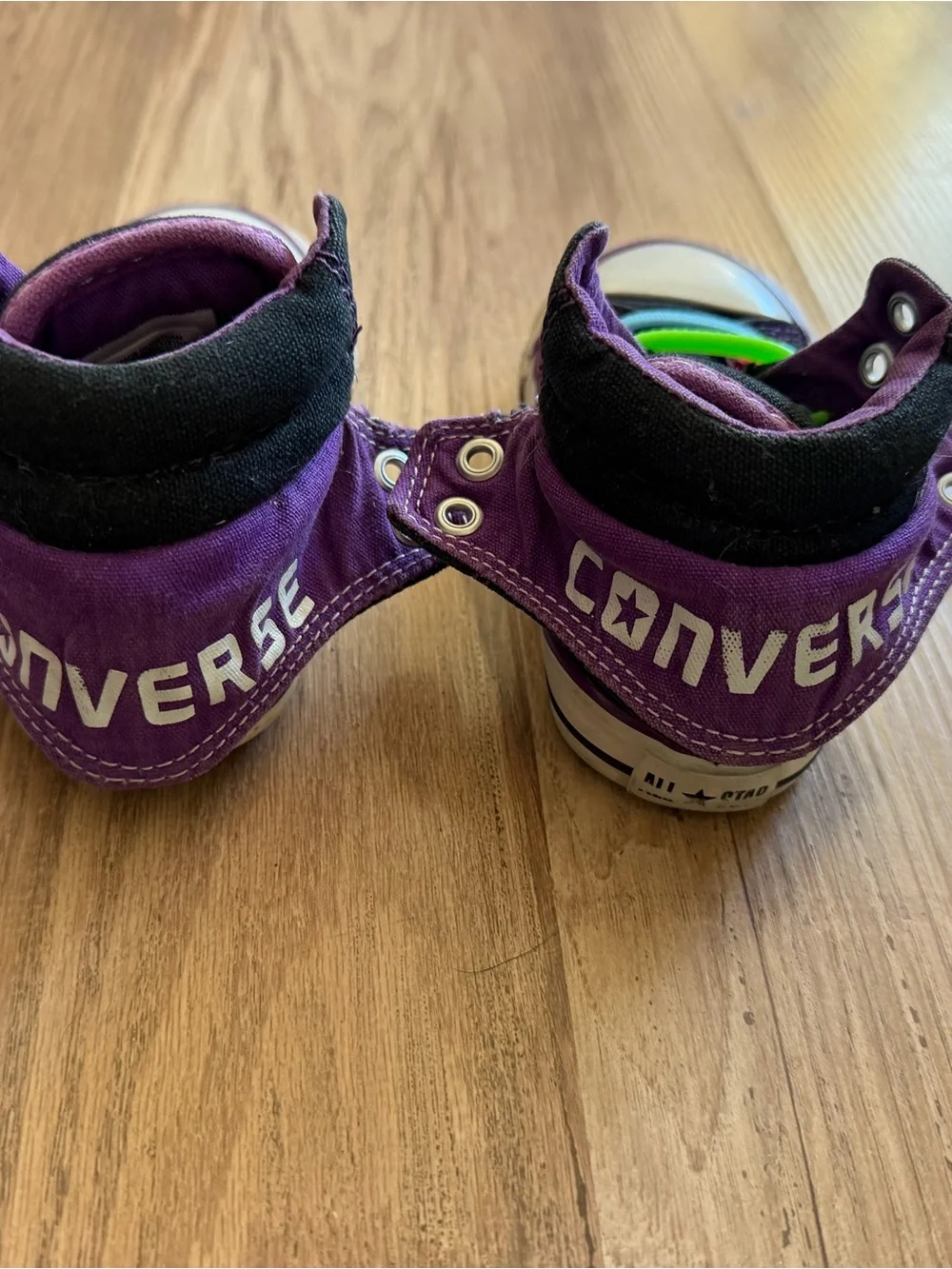 Converse Toddler Black and Purple High-Top Sneakers with Multicolor Accents